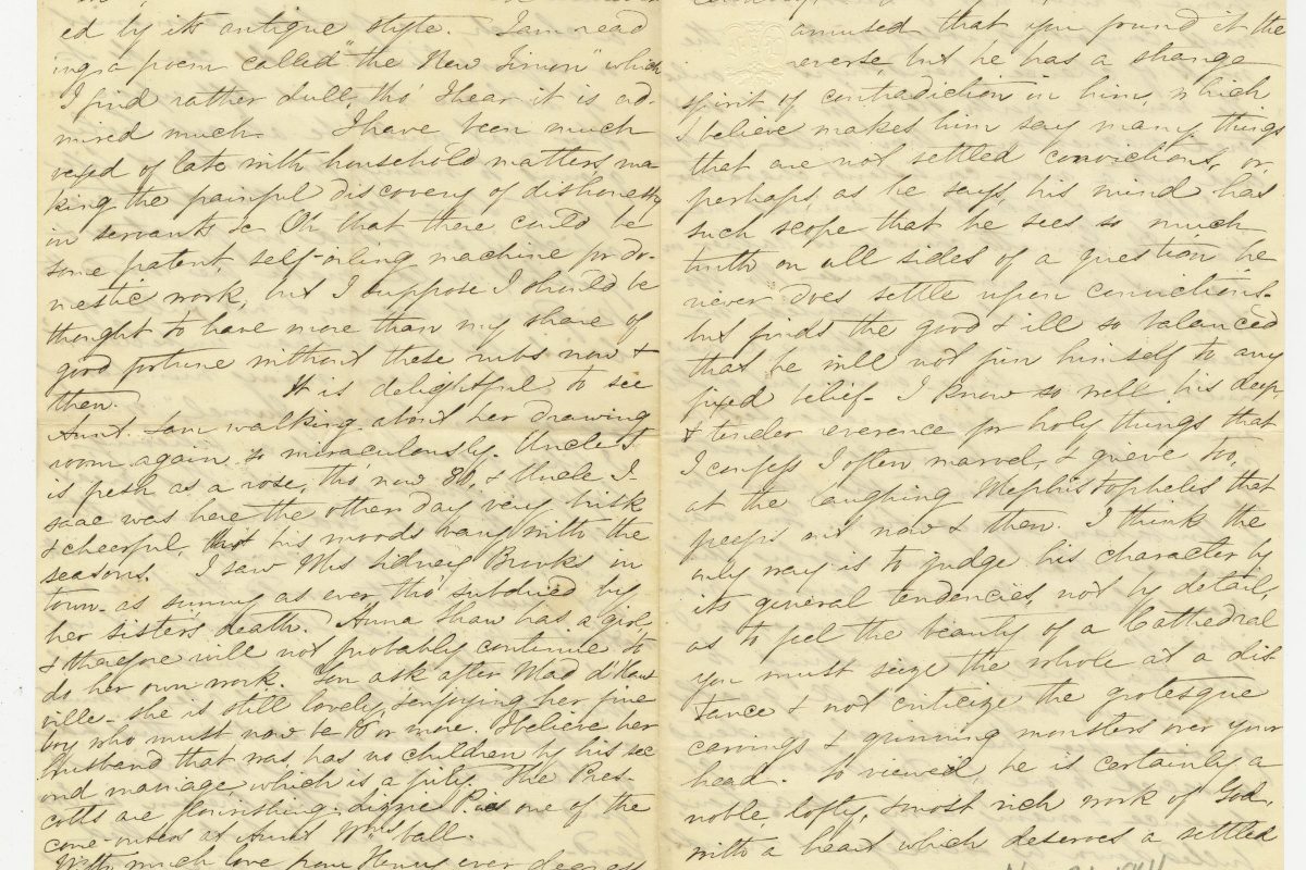 An 1846 handwritten letter, two pages