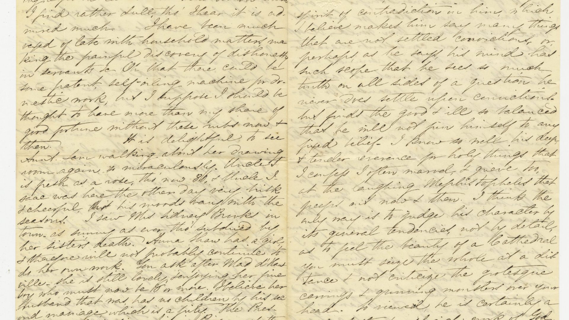 An 1846 handwritten letter, two pages